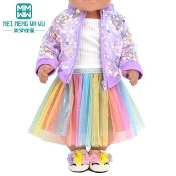 Стоп-моушън облекло за 43-сантиметровой има кукли и американската кукла, модерен сако с пайети, балетна пола, коледни подаръци за момичета