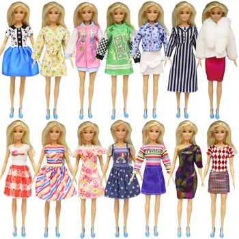 Модни дрехи Barbies, популярно рокля, палто, Ежедневно облекло, пола с принтом за Barbies, дрехи за кукли Bjd, популярни аксесоари, подаръци за деца