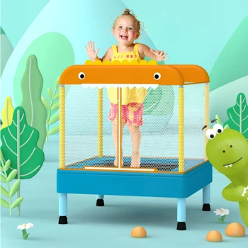 Малки игрални trampolines с динозаври, детска легло за скокове в помещението, квадратен каркасный сигурен батут за деца