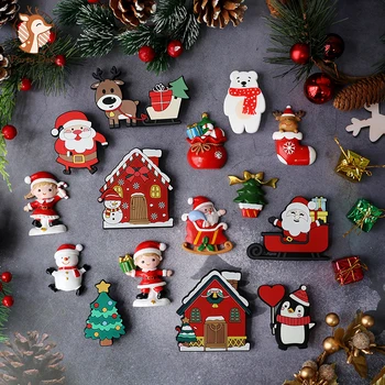Подарък кутия на Дядо Коледа, елени, дървета, снежен човек, Топперы за торта с Коледа, Коледната украса, за да проверите за печене за партита