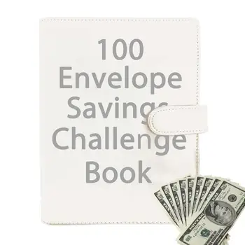 Корици проблеми на спестяванията от изкуствена кожа, 100 пликове, книгата проблеми спестявания, преносим корици за спестяване на пари формат А5, водоустойчив за дълг