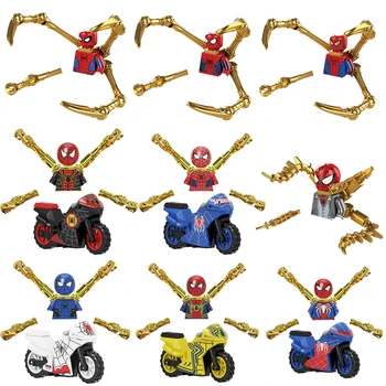 DIsney Marvel spiderman С мотоциклет Строителни Блокове Фигурки Venom Тухли Събира Играчки, Подаръци