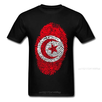 Тениска с пръстов отпечатък с флага на Тунис, Мъжки t-shirt, Лидер на продажбите, Върхове с национални знамена, Реколта тениски, Летни дрехи за хипстеров, тениски за групи дрехи