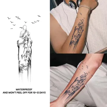 Стикери с татуировки от билков сок, Рисуването с туш, ръцете Назад, Неотражающие Летящи мастило, Вятърна ръка, крак, Фалшива татуировка