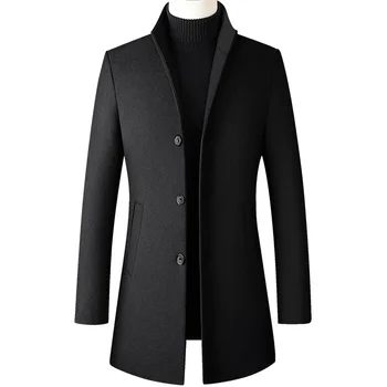2023 Ново есенно-зимно мъжко палто със средна дължина, бизнес и ежедневни ветровка