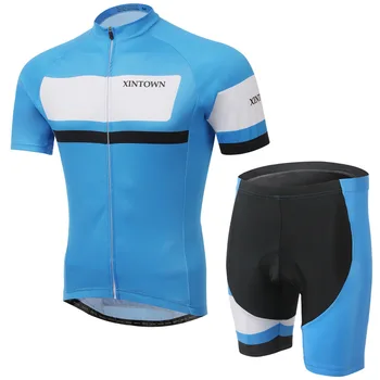 Нови комплекти, тениски, велосипеди XINTOWN, мъжка велосипедна дрехи, костюми, синьо-бял Велосипеден топ, дрехи за колоездене, Ризи, панталони от джърси мтб, Комплекти