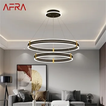 Висящи лампи AFRA Nordic, модерен черен луксозен кръгъл led лампа за декорация на дома