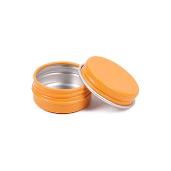 10 г алуминиева козметичен гел за коса оранжев цвят, метални консервени кутии, алуминиеви кутии за свещи с винт на капака