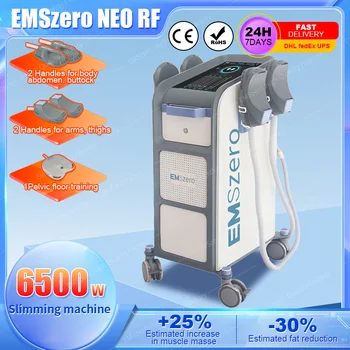 EMSzero 6500W Hi-emt + RF Машина за извайване на тялото с 4 дръжки RF-панели за стимулация на таза Optional salon 2024