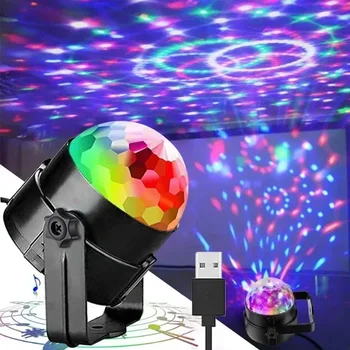USB живописна светлина, RGB Лазерен проектор, активируемый звук, въртящата дискотека, парти с DJ, Магически топка, Мини стробоскоп, домашно Коледно шоу KTV