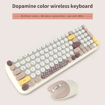 Комплект безжична клавиатура и мишка ярки цветове Bluetooth/Безжична мишка за лаптоп Mac iPad PC Клавиатура на лаптоп
