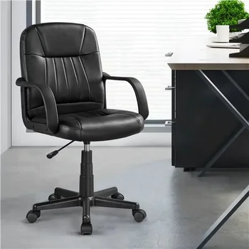 Игралното офис стол с Регулируема офис стол от изкуствена кожа с превръщането механизъм Черно Компютърен стол на Масата за Геймъри Ергономичен Калъф за безплатна Доставка