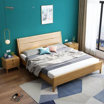 Легло за съхранение в американската спалня с двойно легло от дърво Fame, удобен висок клас магистър-комплект спално бельо, минималистичная мебели за дома