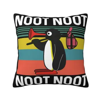Хубава калъфка Pingu Noot Noot, украса за калъфки за възглавници с анимационни пингвин, възглавница за кола с двустранен печат