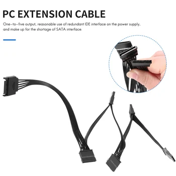 15-пинов удължителен кабел SATA захранване, кабел за твърд диск, от 1 щепсела до 5 штекеров, Газа захранване, кабел-адаптер за DIY PC Север