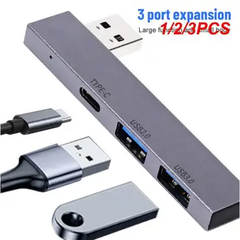 1/2/3ШТ В 1 USB хъб, 3 порта USB 3.0 Адаптер за Преносим Мини-Докинг станция ултра-Тънки 5 Gbit/s /480 Mbps Високоскоростен Multi USB-C