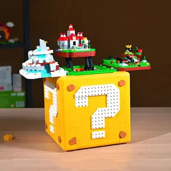 Новите блокове Super 64 с въпросителни знаци, модел тухли, Електронни градивни елементи, забавни играчки за деца, подаръци за рожден ден, подходящ за 71395