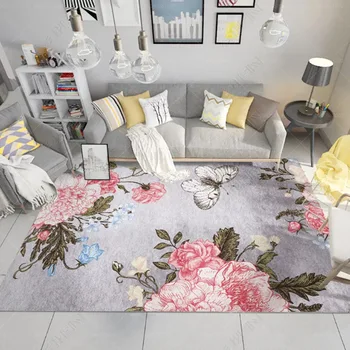 Съвременният килим с цветенце за хол, спалня, пасторальный мат, домашна възглавница на пода, диван, масичка за кафе, килимче за пода в стаята-студио, на пода