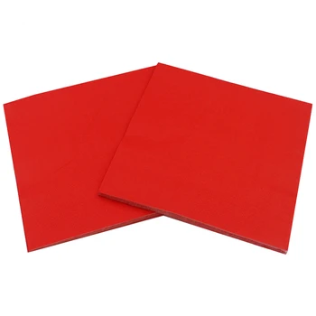 1 опаковане на хартиени салфетки с однотонным принтом (червени)