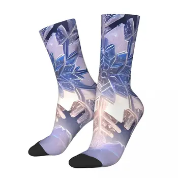 Чорапи с шарени снежинки, мъжки и дамски летни чорапи, полиестер