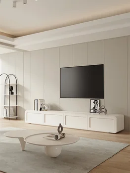 Луксозен шкаф за телевизор във френски стил, комбиниран масичка за кафе, шкаф за рисуване в хола