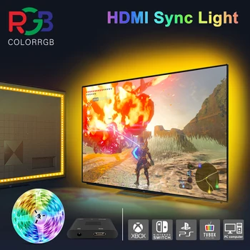 Led Подсветката Ambient TV За PC устройства HDMI HDMI Sync Box, 5 м Led Лампи за телевизори с диагонал от 85-150 инча, PC, App Control