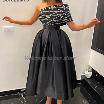 Вечерна рокля на Serendipity С открити рамене, Елегантна Рокля Трапецовидна форма С пайети, Сшитое на поръчка В Арабски Стил За Жени 2024