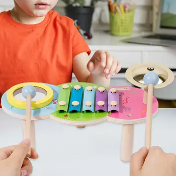 2x Ударни инструмента Монтесори, дървени музикални комплекти за ранно обучение, образователни играчки за деца на възраст от 3 до 10 години, подарък за рожден ден