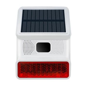 1 бр 433 Mhz акумулаторна Безжична алармена система на слънчеви батерии, аларма с усещането за човешкото тяло, бял за употреба на открито