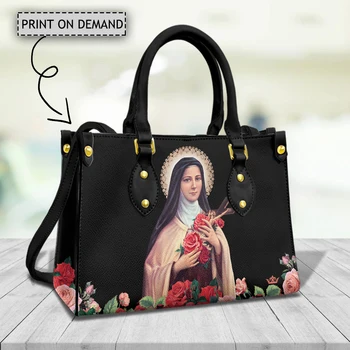 Класически дамски чанти-месинджър с горната дръжка, Моли Дева Мария, Клатч на каишка от изкуствена кожа, чанти за пазаруване с голям капацитет