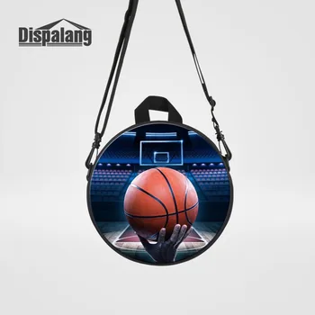 Баскетболен отбор по футбол чанта с принтом с двойна употреба по рамото за момчета, мини-кръгла чанта през рамо, ученически чанти за детска градина