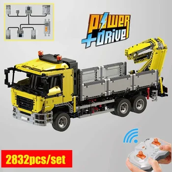 НОВ MOC-4156 MAN Truck Transport Power Function Радиоуправляеми автомобили на Строителни комплекти Блокове, тухли, играчки, подаръци за деца за рожден Ден