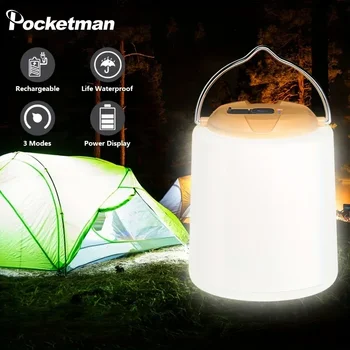 Portale LED Къмпинг Light Открит Светлина Палатки Водоустойчив Кемпинговый Фенер Висящи Лампи USB Акумулаторна Нощен Авариен Фенер