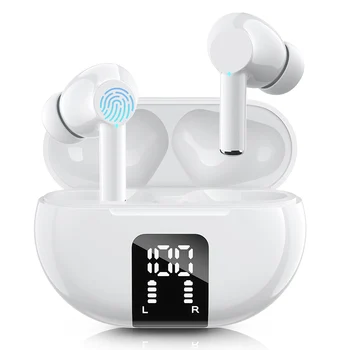 Безжични Слушалки С Възпроизвеждане на 60 Часа Led Дисплей Захранване Амбушюры Bluetooth 5.3 40 db намаляване на шума 6 Микрофони ENC Стереозвук Слушалки