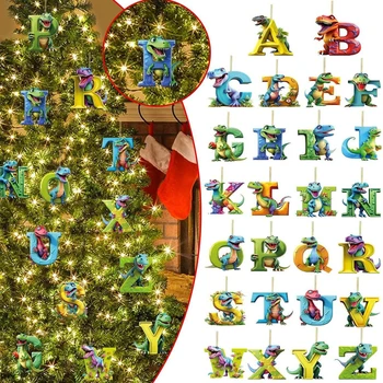 26 букви Коледен сладък дракон Детски висящи украшения Коледно дърво, Висулки, със собствените си ръце Украса в 2024 година Подаръци за Нова година Начало декор
