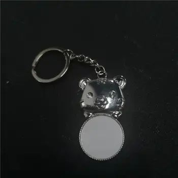 двете празни ключодържатели с изображение на тигър, пръстен за ключове, заготовки за теплопередающей печат, материали за diy, 20 бр/лот