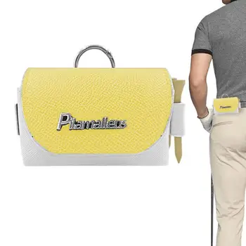 Чанта за съхранение на топки за голф с цветен заключване, магнитна чанта за топките за голф, изкуствена кожа, преносима поясная чанта за мини-голф, тениски, държач за чанта