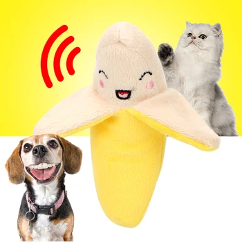 Щенячьи игри, играчки за дъвчене, Кучета, котки, стоки за домашни любимци, креативни играчки за кучета, Плюшен играчка във формата на банан с писклявым звук, скъпа