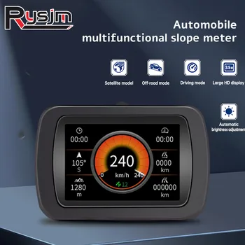 Централният дисплей на GPS система а a65 Авто HUD дисплей Автомобилен Цифров Скоростомер Измерител на наклона Измерител на наклона 4x4 Аларма Инклинометра