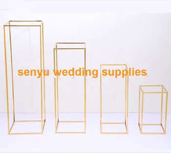 Нов стил на сватбен декор на Цветя стенен фон Позлатен поставка senyu310