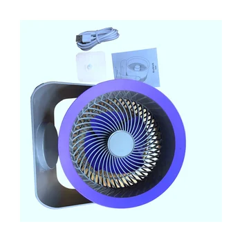 Безжичен стенен електрически вентилатор за циркулация на въздуха, която се презарежда чрез USB, 4000 mah, малък настолен вентилатор, сив