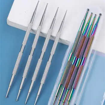 Писалка за нокти от неръждаема стомана, лесна за използване, Изискана изработка, дебела и тънка бицепс, уникален дизайн, прецизна дръжка за дизайн на ноктите