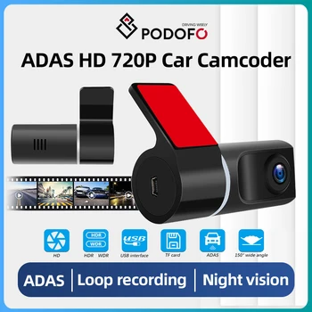 Podofo ADAS DVR Dash Camera Автомобилен видеорекордер ADAS Dash cam /Автомобилен видеорекордер Wi-Fi интернет и Android с авторегистратором за нощно виждане 720P