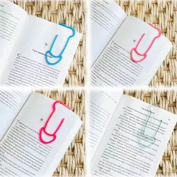 Канцелярская скрепка неправилна форма Нови Цветни пластмасови скоби-bookmark