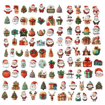 50шт Коледни Стикери Празничен Декор на Прозореца на Дядо Коледа Снежинка Етикети Етикети За Багаж Лаптоп Коледна Украса 2023