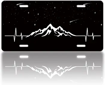 Минно Сърцебиене Делото Регистрационен номер на Планината Звездното Небе Забавно Етикет за Украса на Автомобил от Неръждаема Стомана за САЩ, Канада