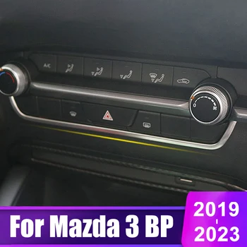 За Mazda 3 BP 2019 2020 2021 2022 2023 Довършителни Централна Бутони за Управление на Автомобил От Неръждаема Стомана Ярки Ивици, Аксесоари За Капак