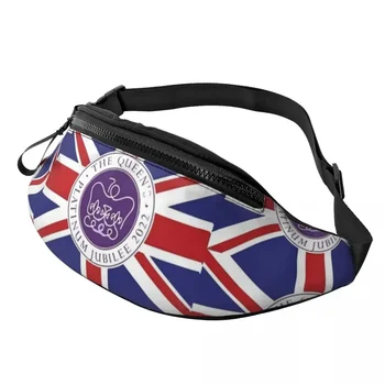 Поясная чантата на кралица Елизабет II Platinum Jubilee, спортни дамски поясная чанта от полиестер с чертеж