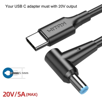 Кабел конвертор USB Type C-C PD в 12V 5,5x2,5 мм вентилатора, Настолни лампи, Рутер, Модем