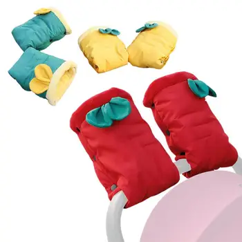 Съединител за ръце колички, дишащи ръкавици с един пръст на волана, ръкавици за количка със защита от замръзване, регулируеми аксесоари за колички за детска количка